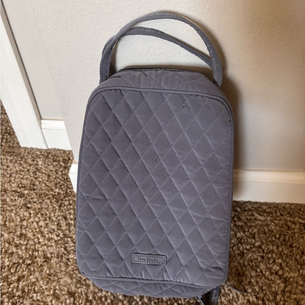 Vera Bradley Quilted Light Gray Travel Pouch